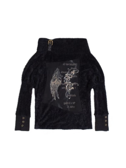 Punk Print Oversized Sweater
