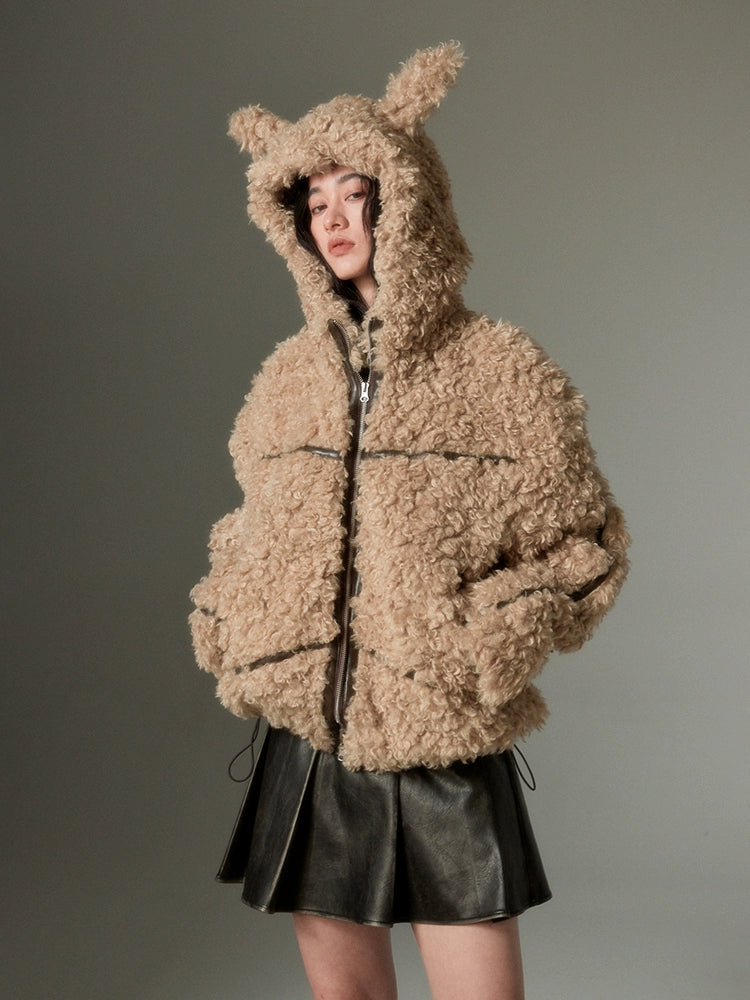 Sustainable Rabbit-eared Fur Coat