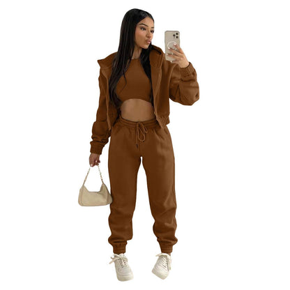 Clothing Autumn Winter Hooded Sweatshirt Long Sleeved Sports Suit