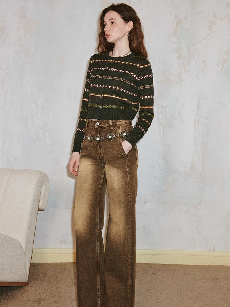 Fair Isle Cropped Cardigan