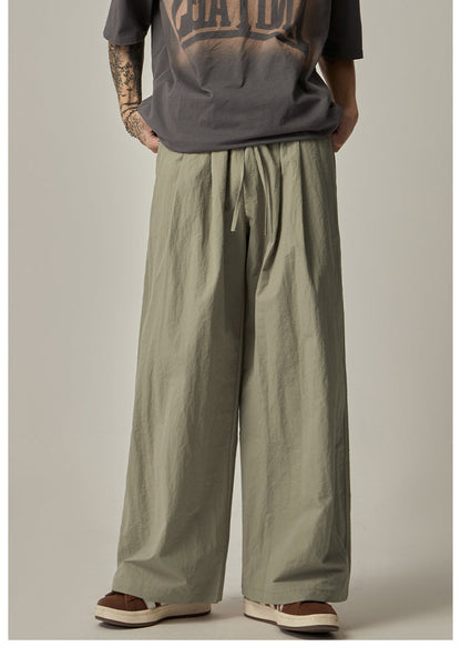 Olive Wide Leg Relaxed Pants