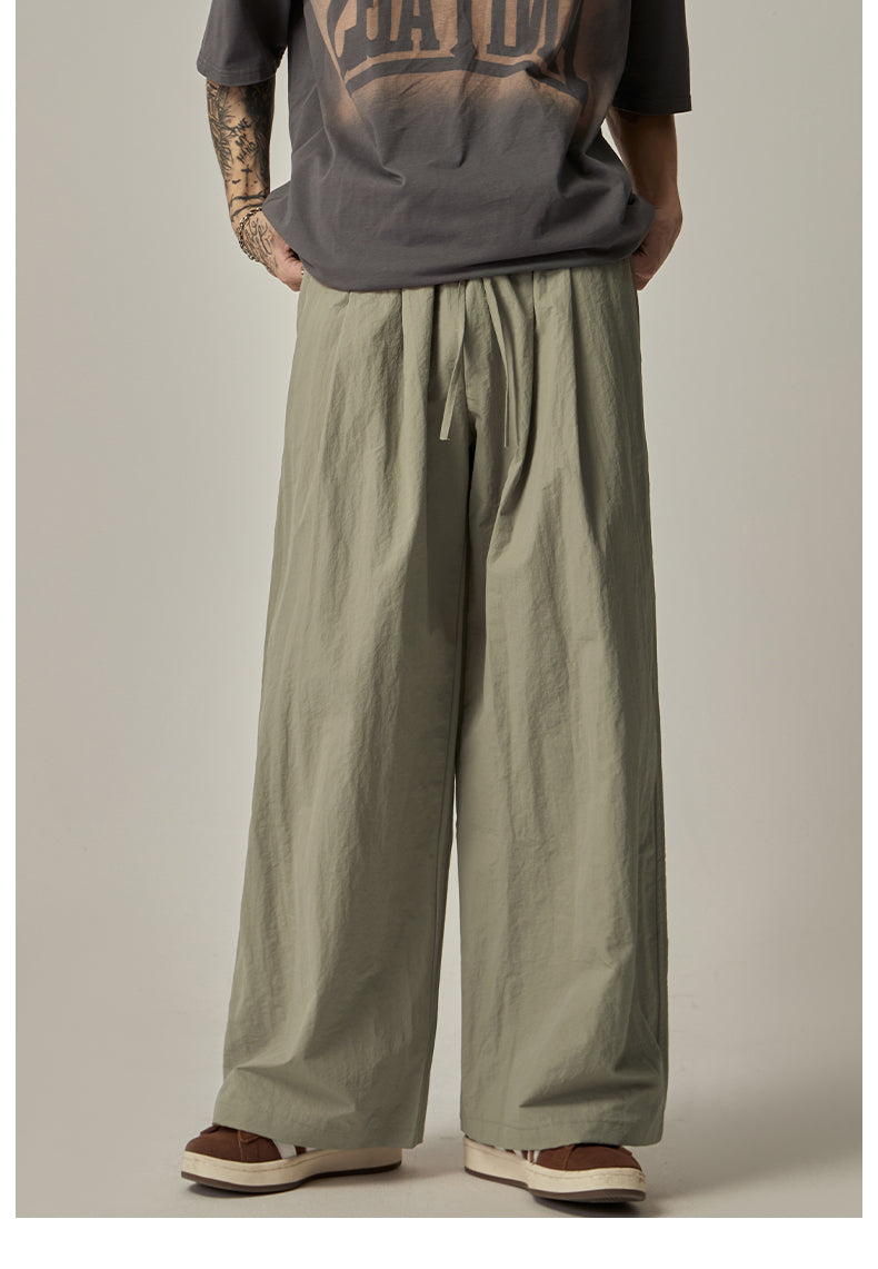 Olive Wide Leg Relaxed Pants