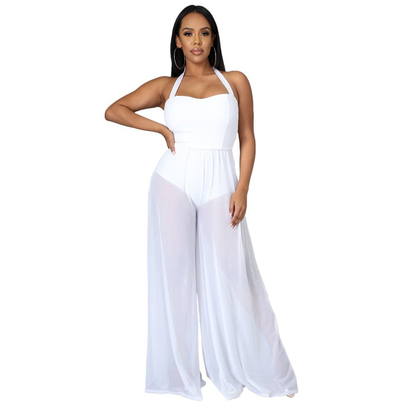 Color Chiffon Sling Jumpsuit