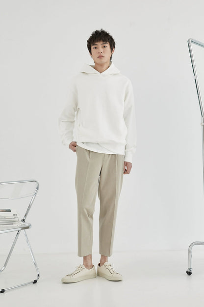 Elastic Waist Wide-leg Cropped Pants