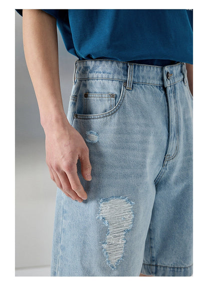 Distressed Patchwork Cropped/short Pants
