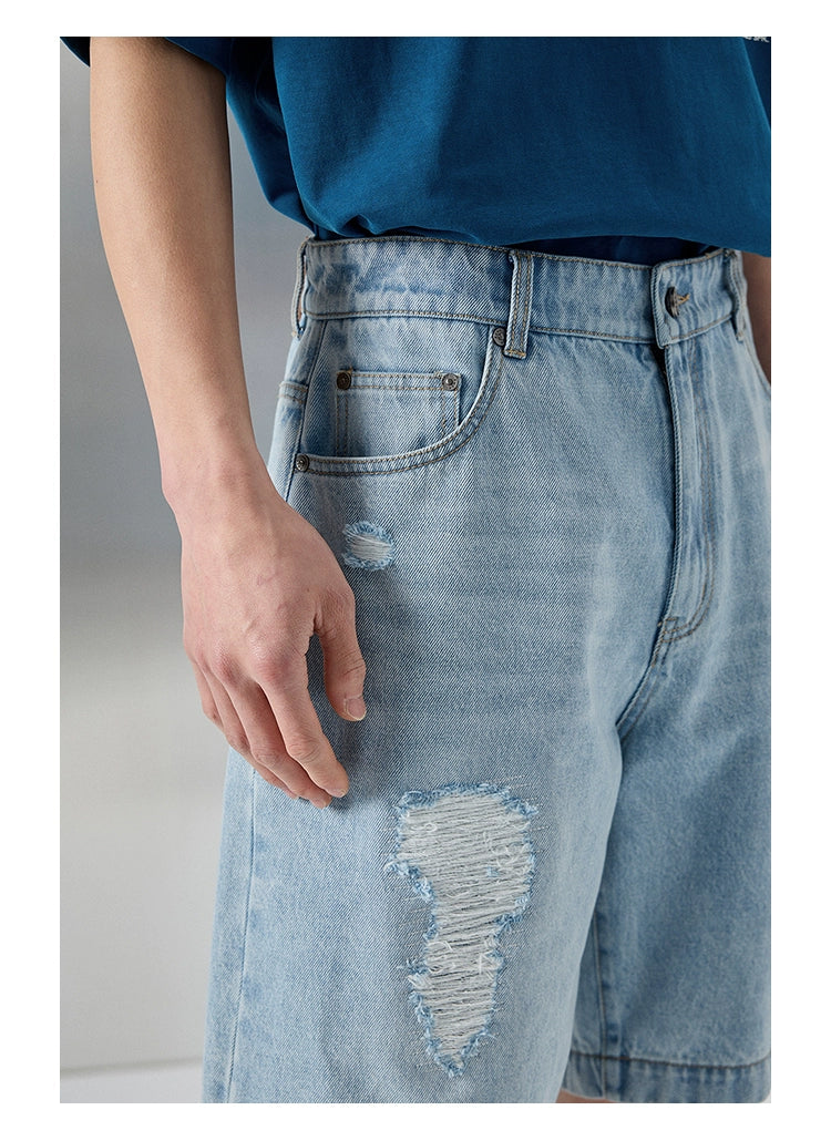 Distressed Patchwork Cropped/short Pants