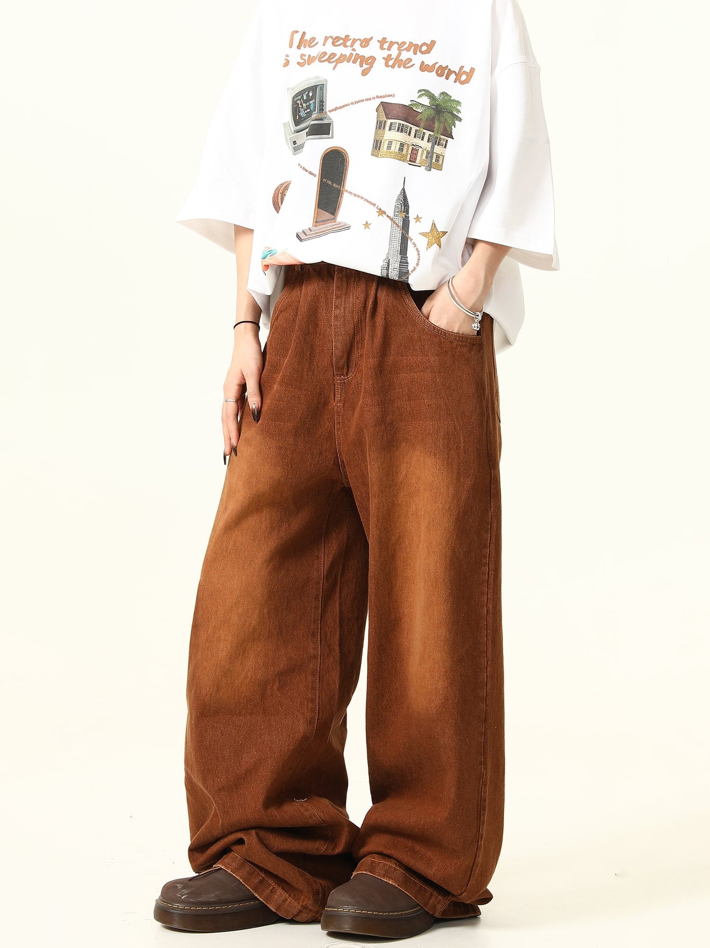 Denim Wide Leg Pants