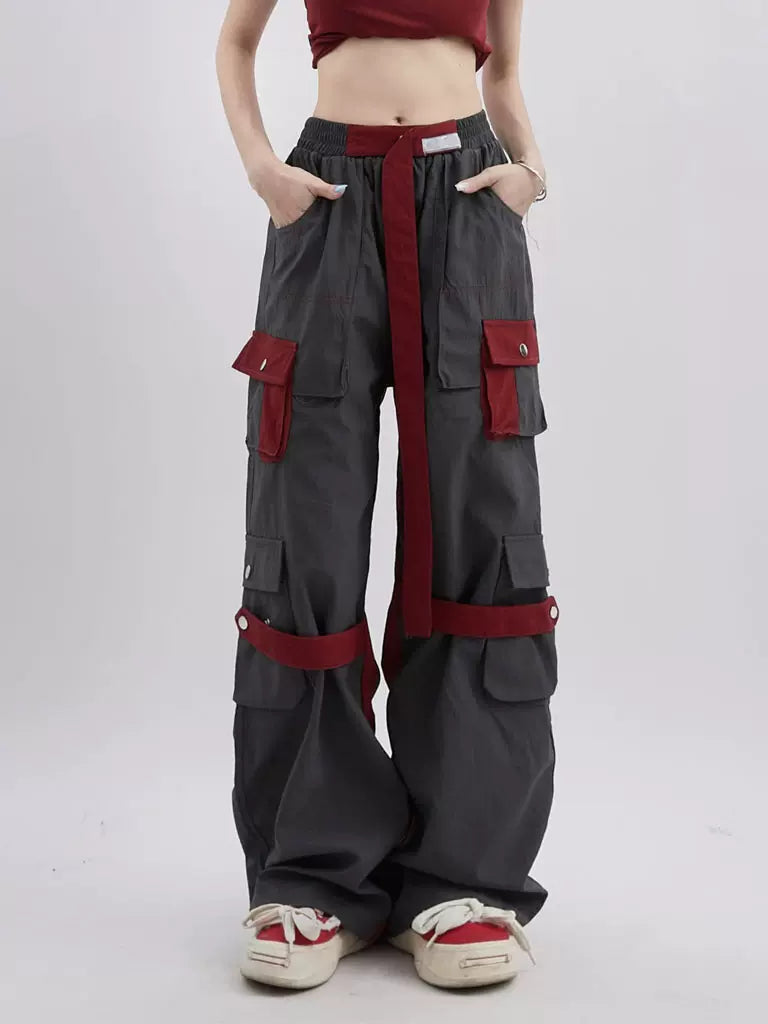 Contrast Multi-pocket Pants