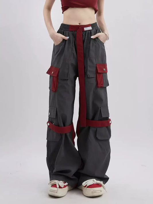 Contrast Multi-pocket Pants