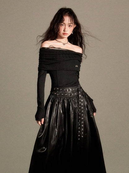 Gathered One-shoulder Long Jumpsuit Dress