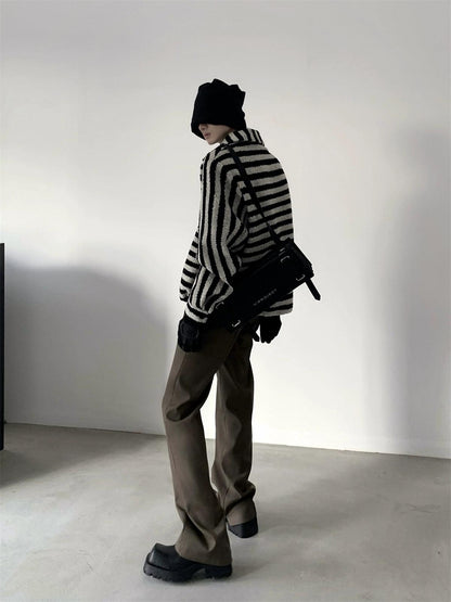 Black Straight-leg Classic Pants