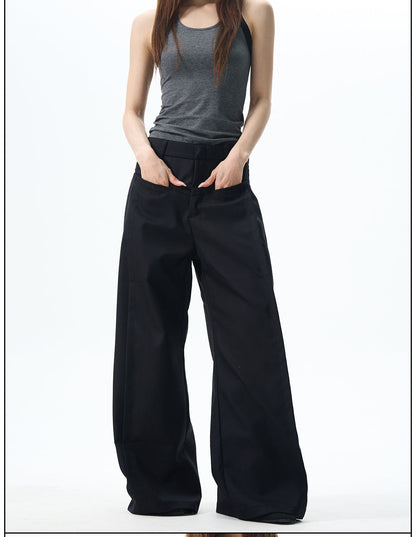 Wide Leg Skater Pants in Black