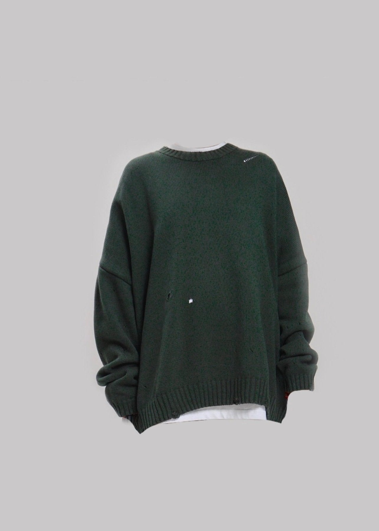 Forest Green Oversized Sweater - Elegance