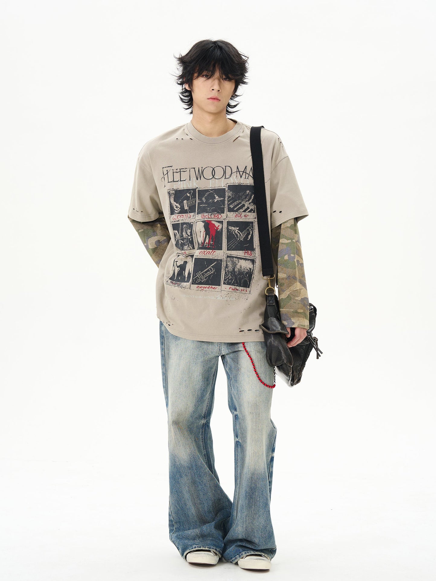 Layered Camo Sleeve T-shirt