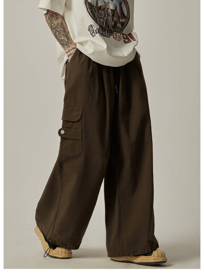 Gray Wide Cargo Combat Pants