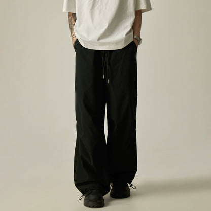 Gray Loose Drawstring Pants