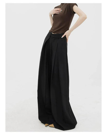 Dramatic Noir Wide-leg Palazzo Pants