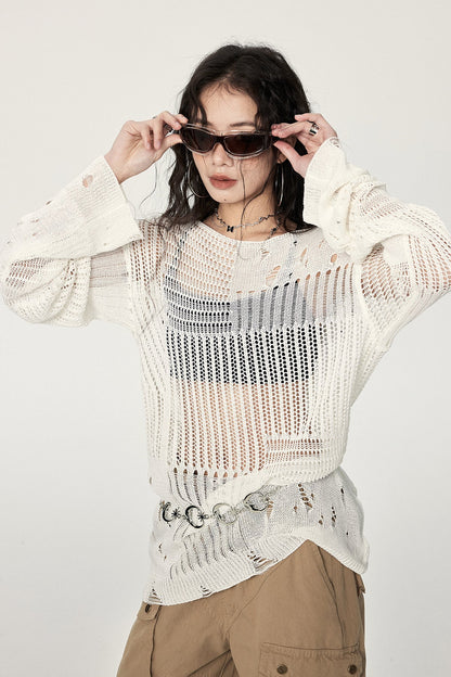 Distressed Crochet Sweater