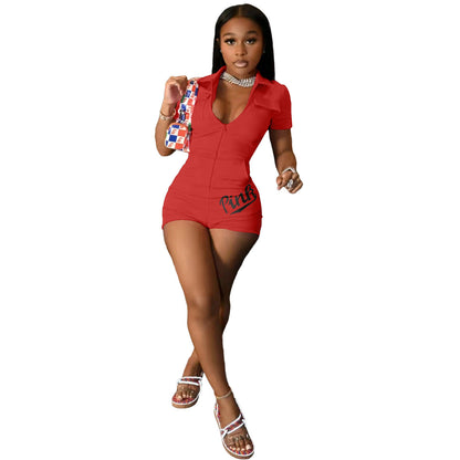 Print Letter Graphic Jumpsuit