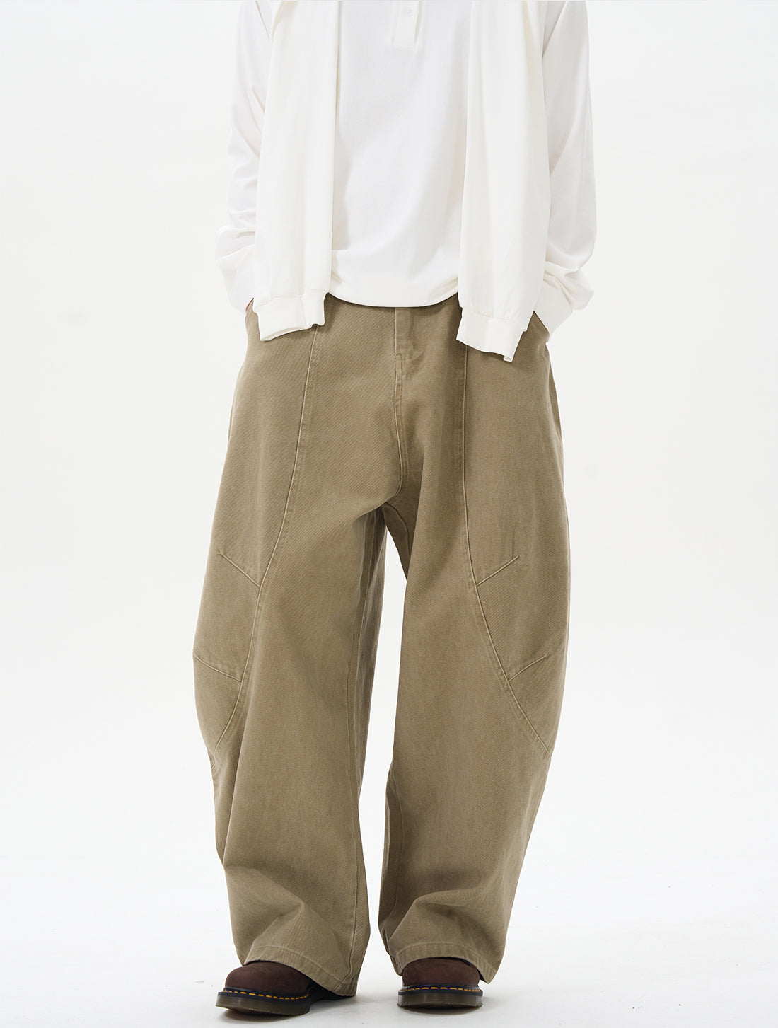 Olive Wide-leg Cargo Chain Pants