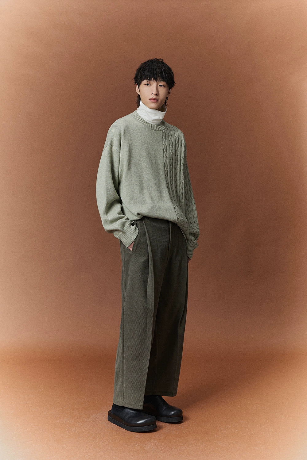 Relaxed Wide-leg Slightly Stretchy Cropped Pants