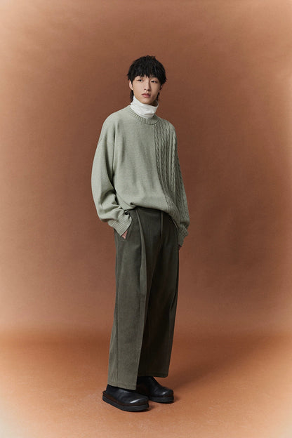 Relaxed Wide-leg Slightly Stretchy Cropped Pants