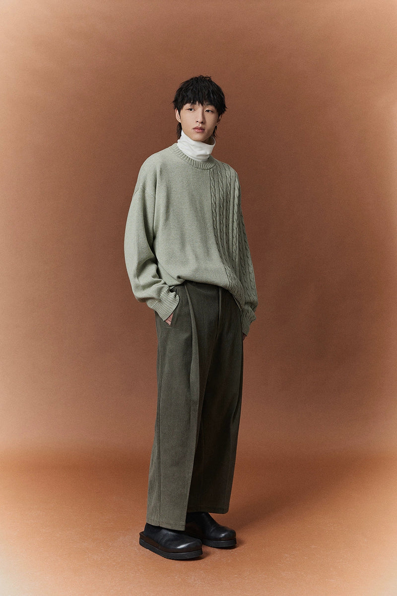 Relaxed Wide-leg Slightly Stretchy Cropped Pants