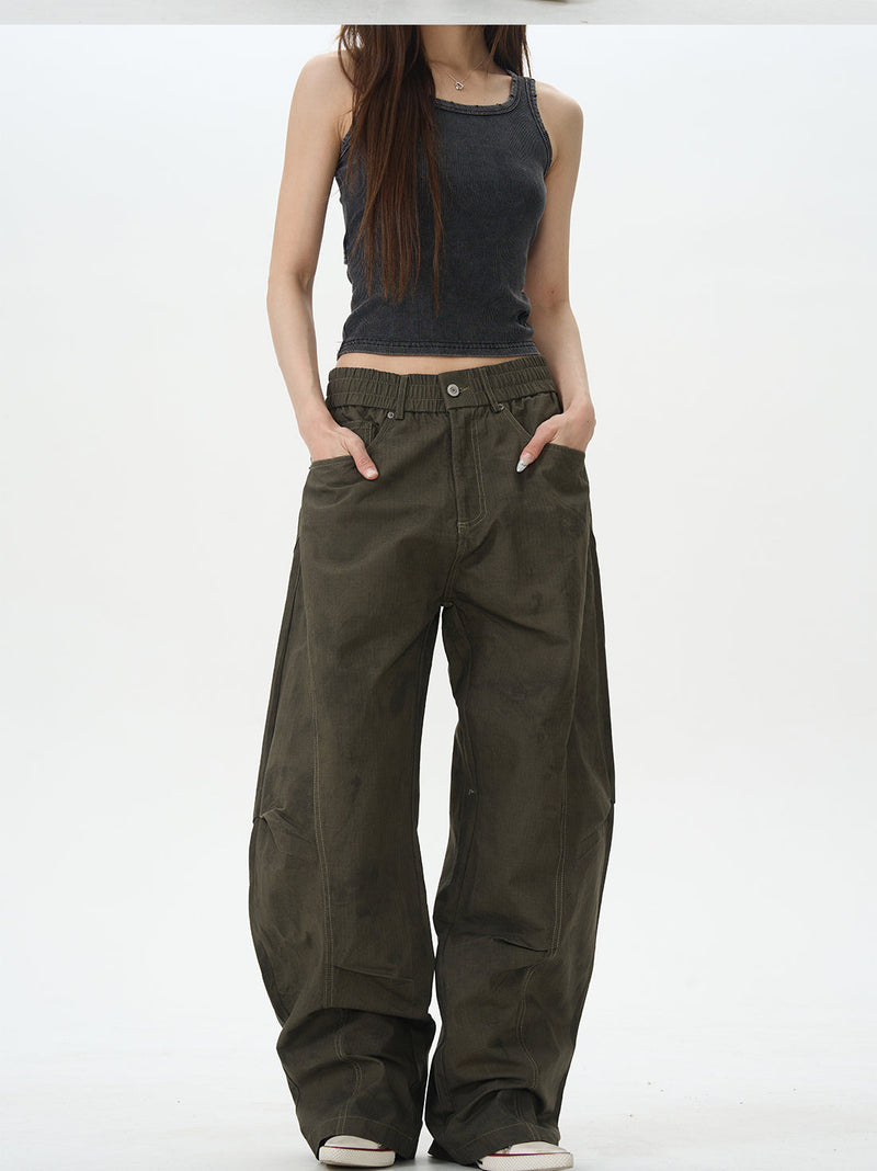 Army Green Baggy Cargo Pants