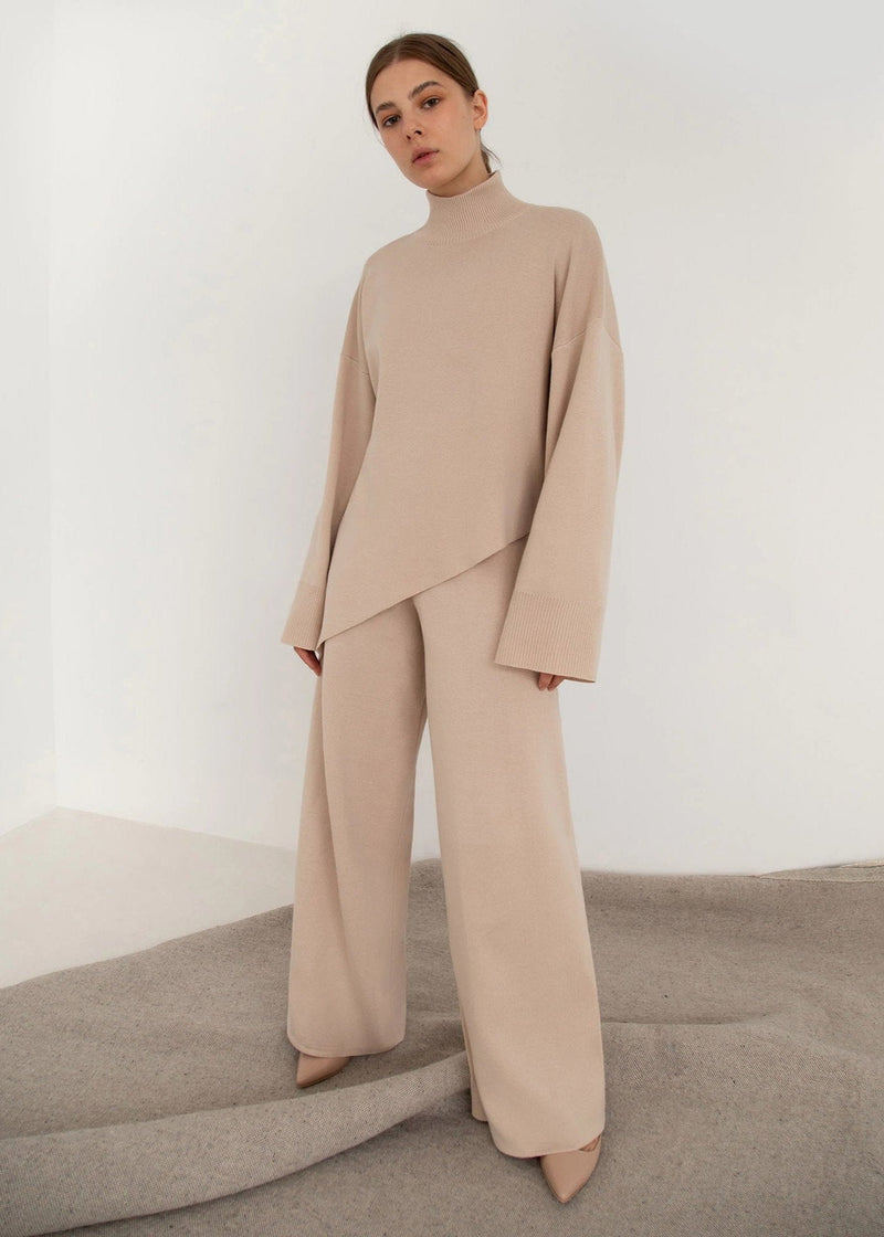 Irregular Hem Knit Two-piece Set