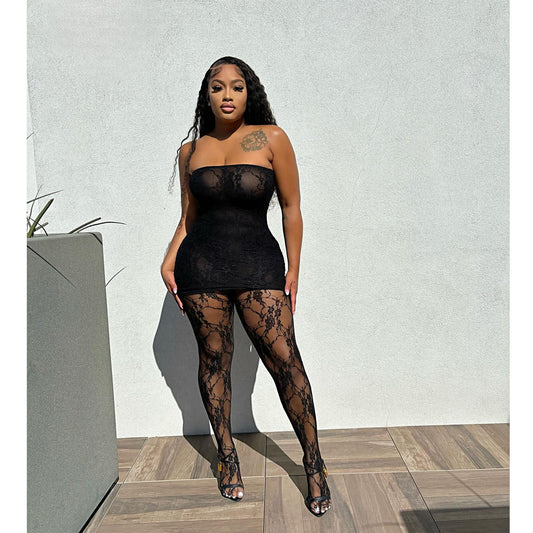 Clothing Night Club Mesh Pantyhose Suit