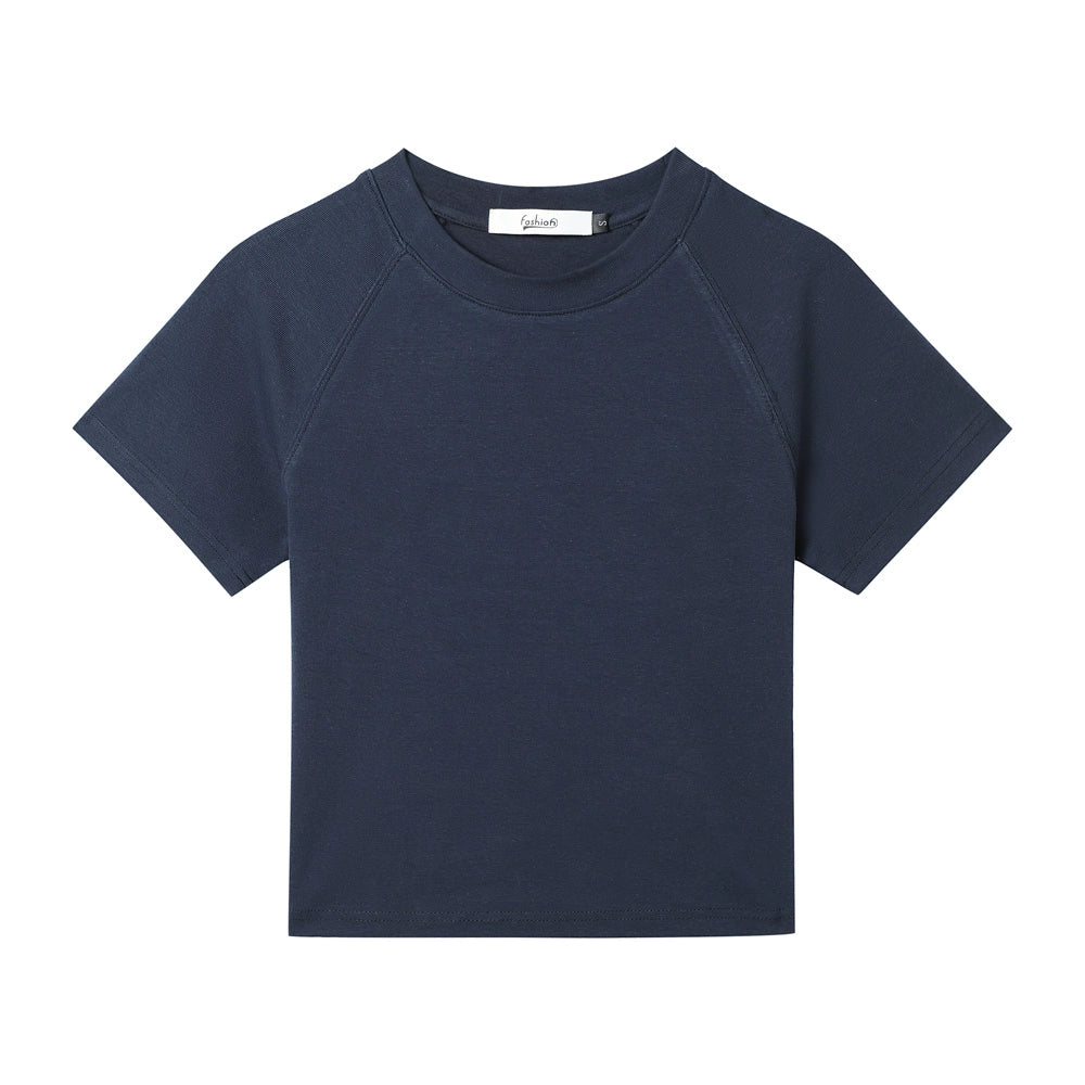 Color Regular Shoulder Short Sleeve T-shirt