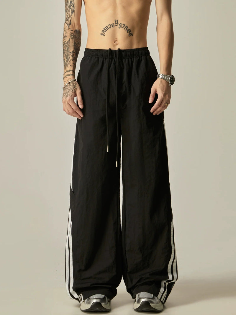 Wide-leg Athletic Stripe Pants