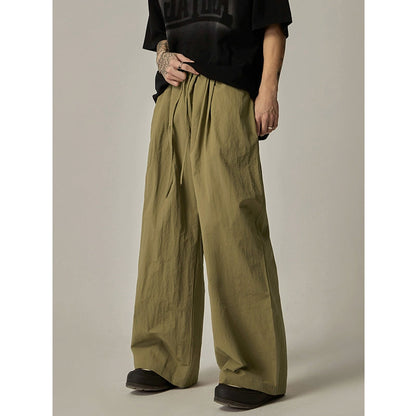 Olive Wide Leg Relaxed Pants