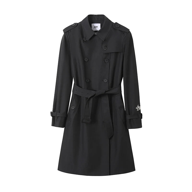 Classic Double-breasted Trench Coat: Belted Outerwear for