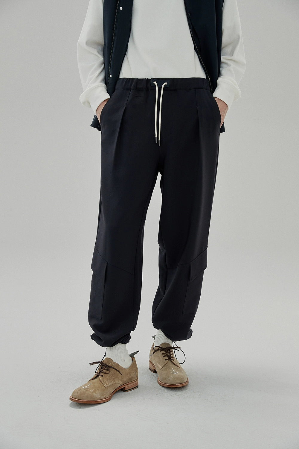 Draping Drawstring Cargo Pants
