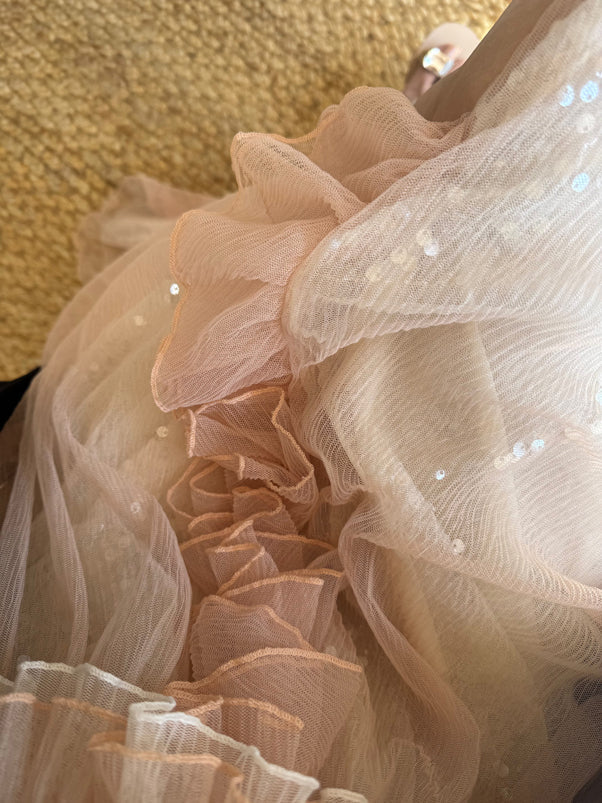 Glimmering Tulle Fairycore Sequin Maxi Dress Dreamy Resort Gown