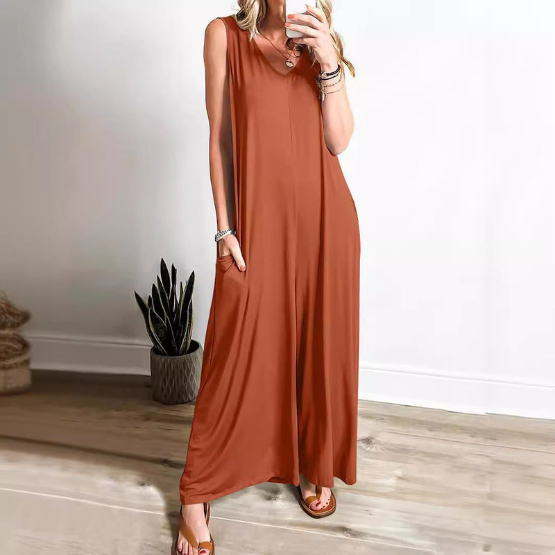 Summer Fresh Pocket Jumpsuit Thin Jumpsuit