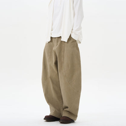 Olive Wide-leg Cargo Chain Pants