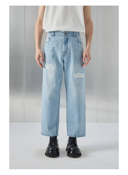 Distressed Patchwork Cropped/short Pants
