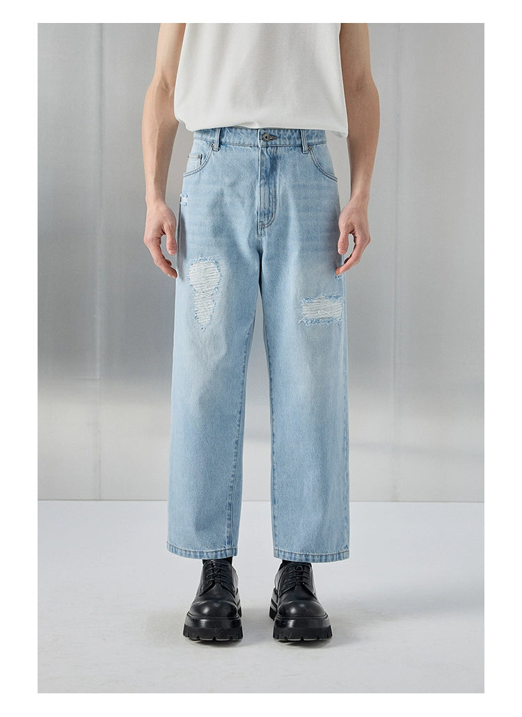 Distressed Patchwork Cropped/short Pants