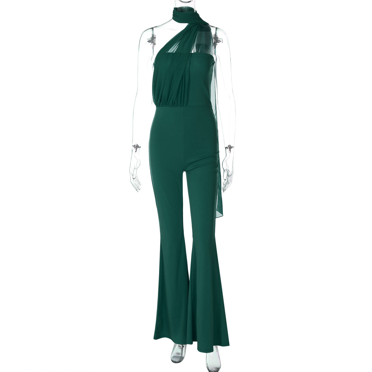 Wear Summer Slim Tube Top Halter Ribbon Jumpsuit