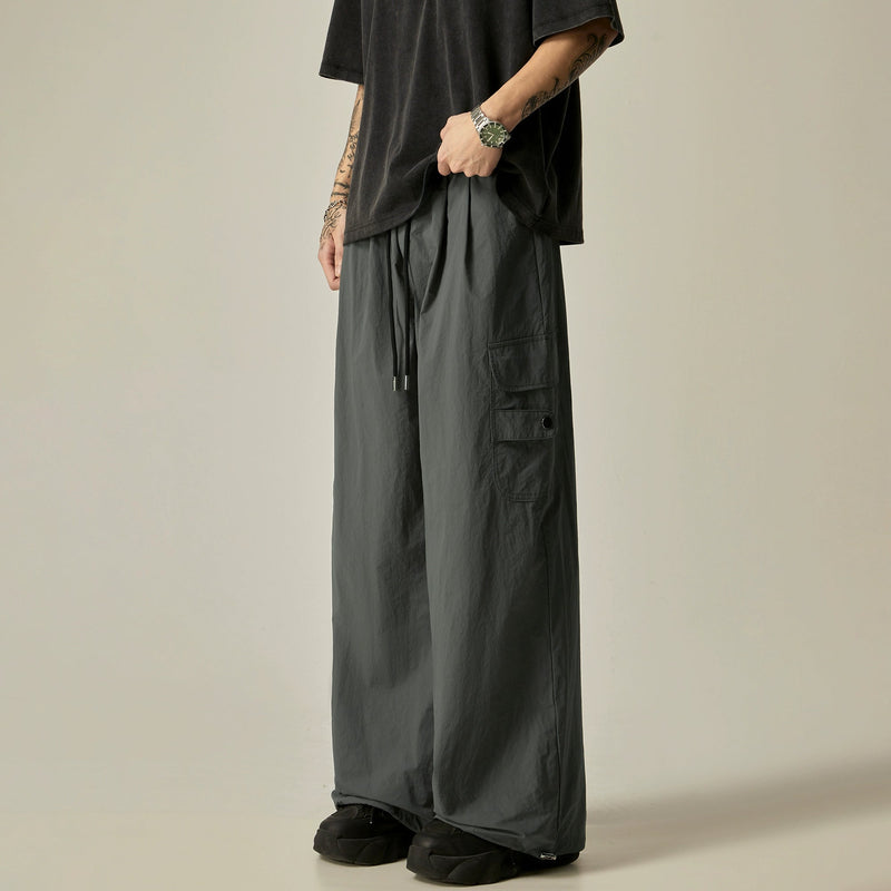 Charcoal Wide Leg Utility Pants