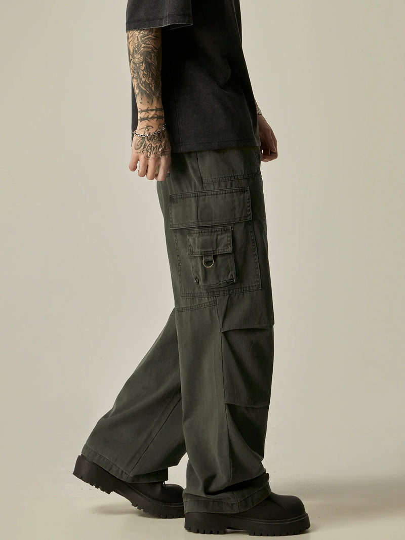 Wide-leg Utility Cargo Pants