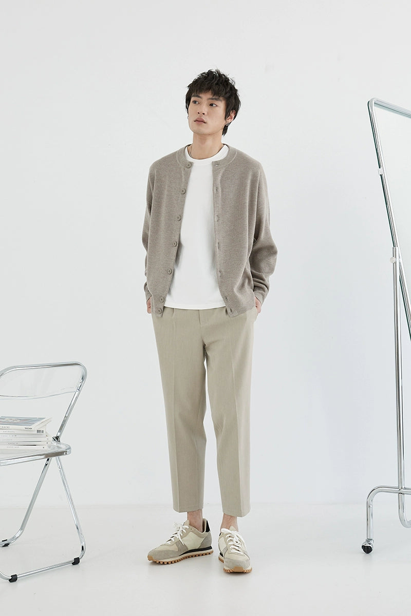 Elastic Waist Wide-leg Cropped Pants