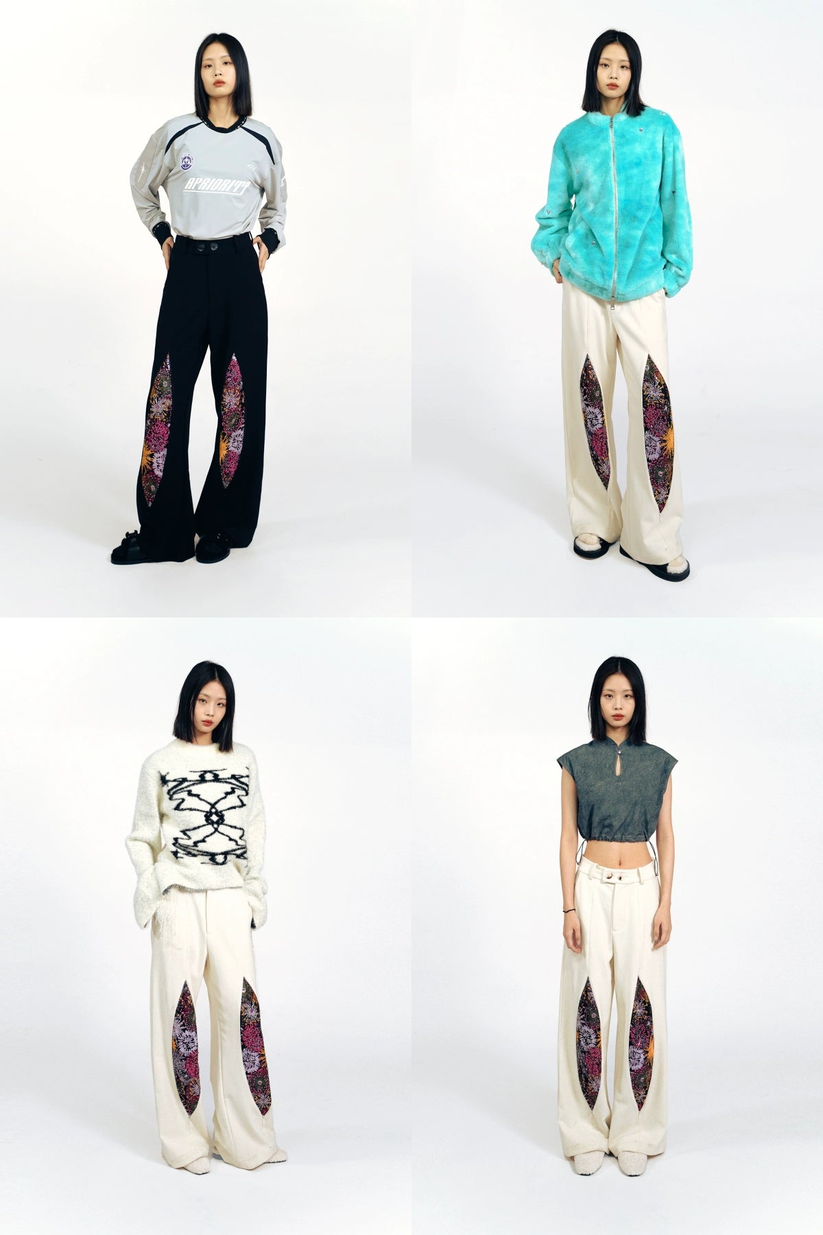 Firework Design Straight-leg Pants