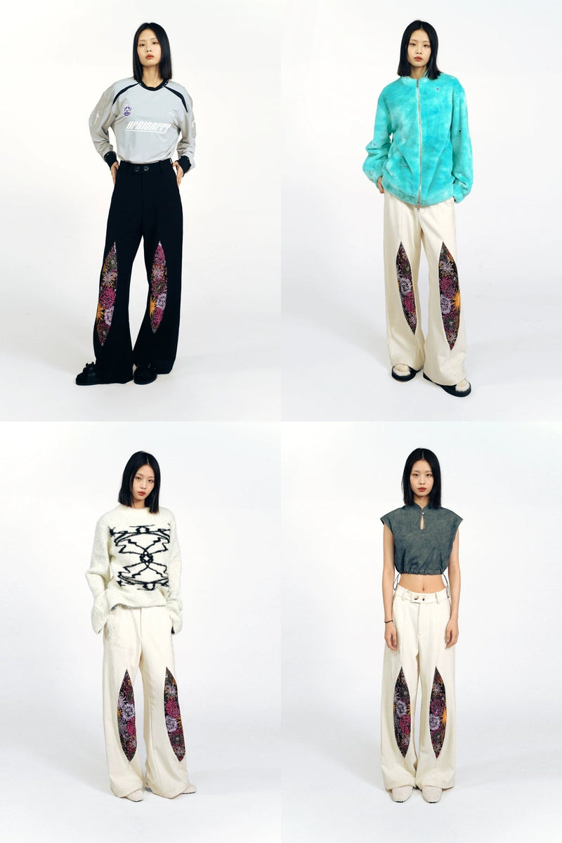 Firework Design Straight-leg Pants