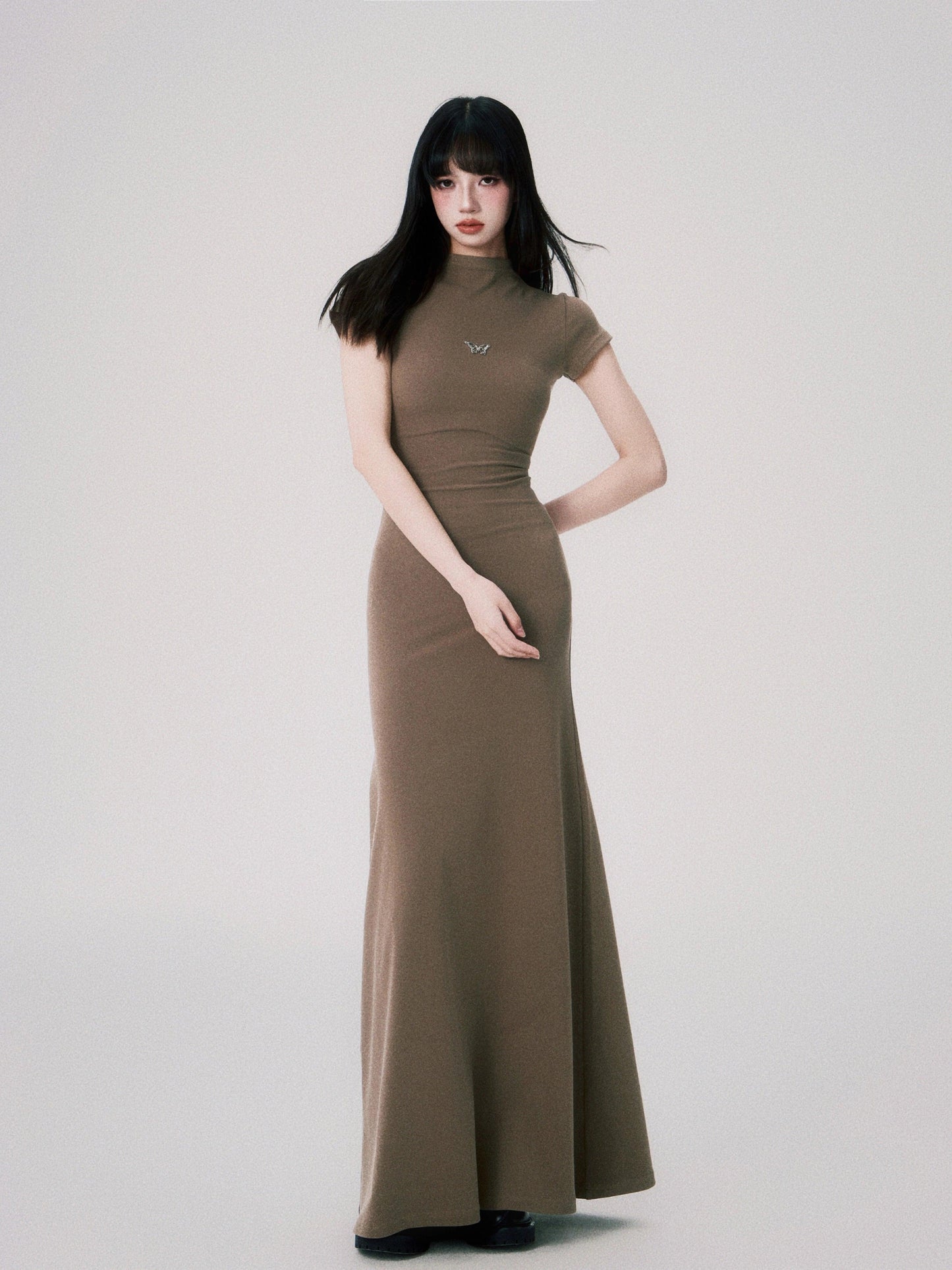 Luluswings Butterfly Emblem Fitted Maxi Dress - Evening Gown