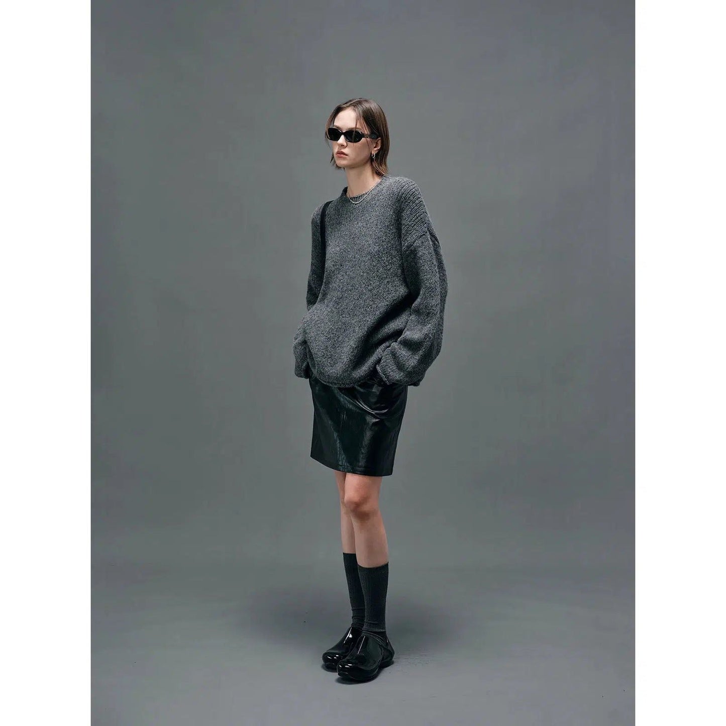 Lined Sweater With Drop Shoulder