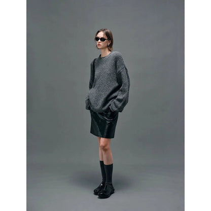 Lined Sweater With Drop Shoulder