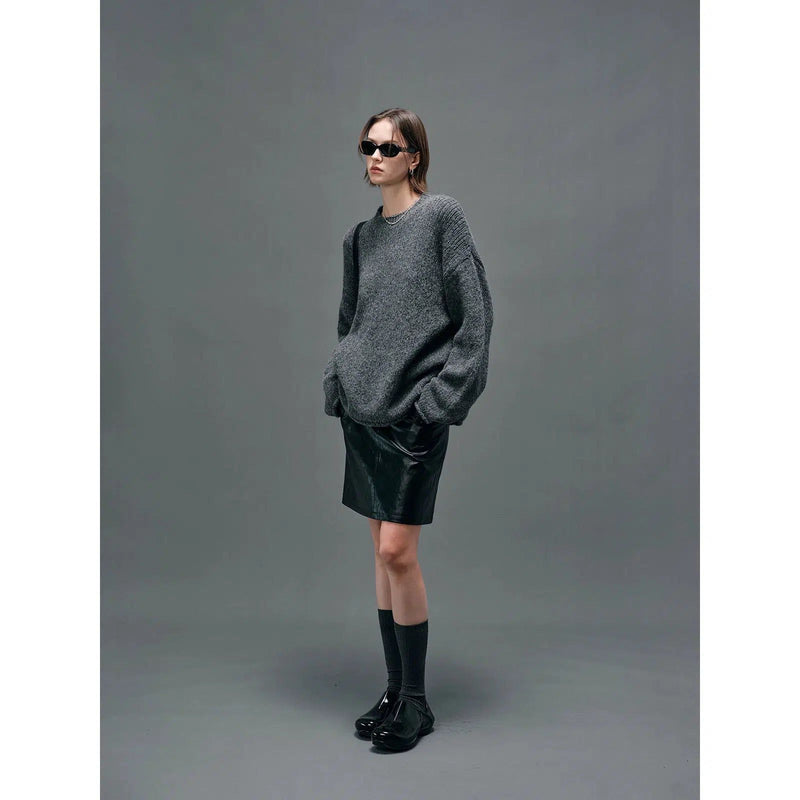 Lined Sweater With Drop Shoulder